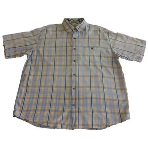 Enro Vintage Button Shirt Men 2XT Tall Purple Plaid Casual Western Short Slee